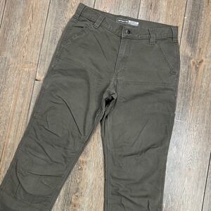Carhartt Rugged Flex Relaxed Fit Double Knee Utility Work Pants Olive 31x32